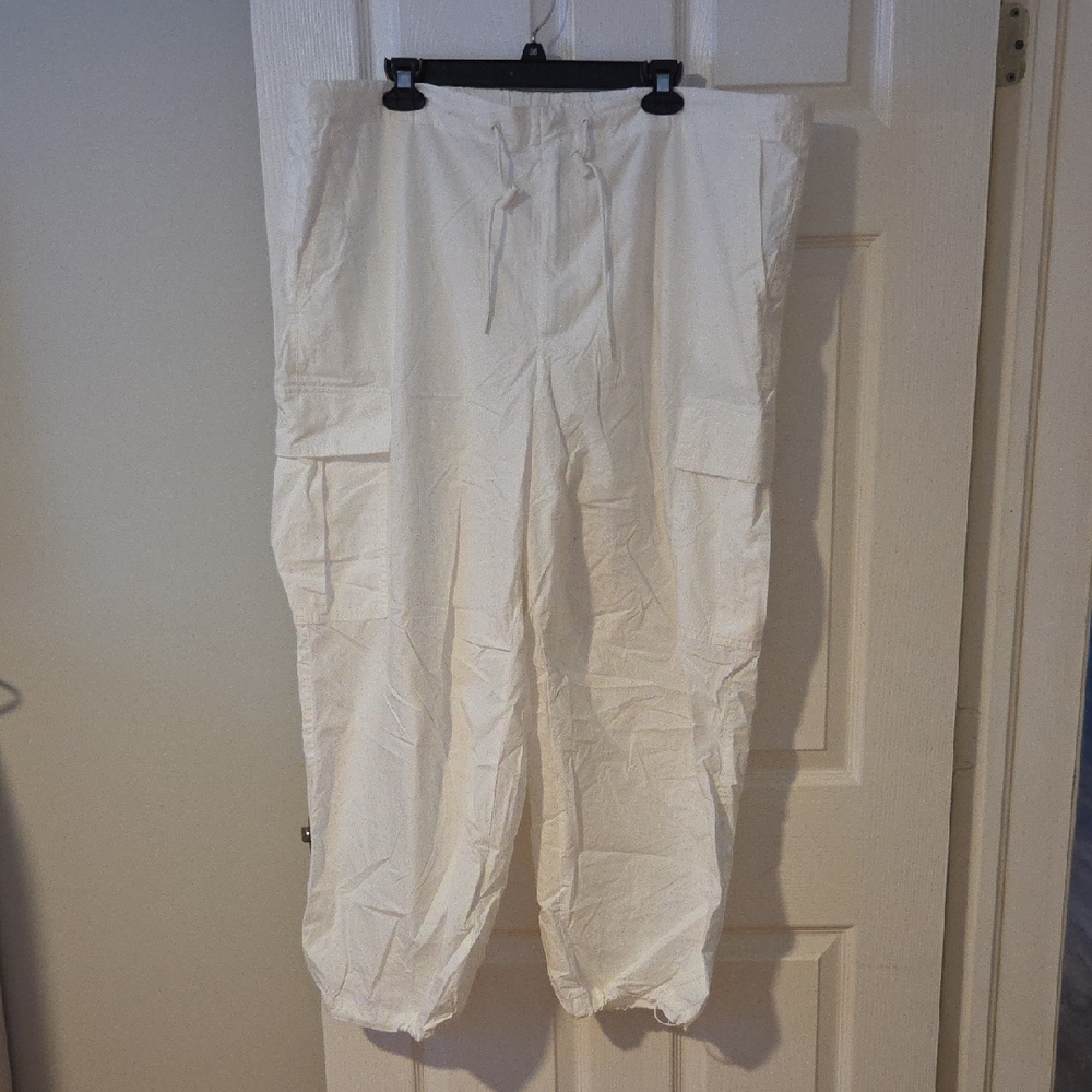 Men's White Drawstring Pants